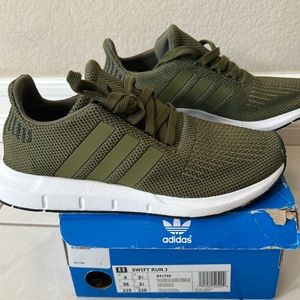 Adidas Swift Run 3 Ortholite soled: Olive color size US 4Y = US 5.5/6 women. New